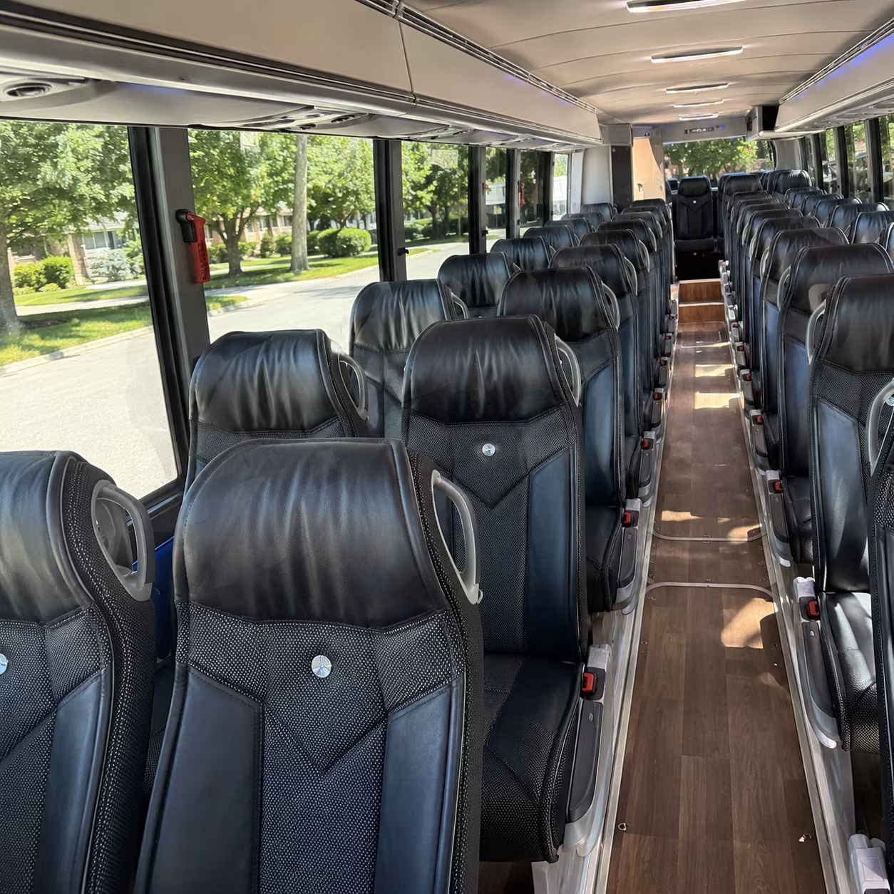 rochester hills 40 passenger charter bus inside