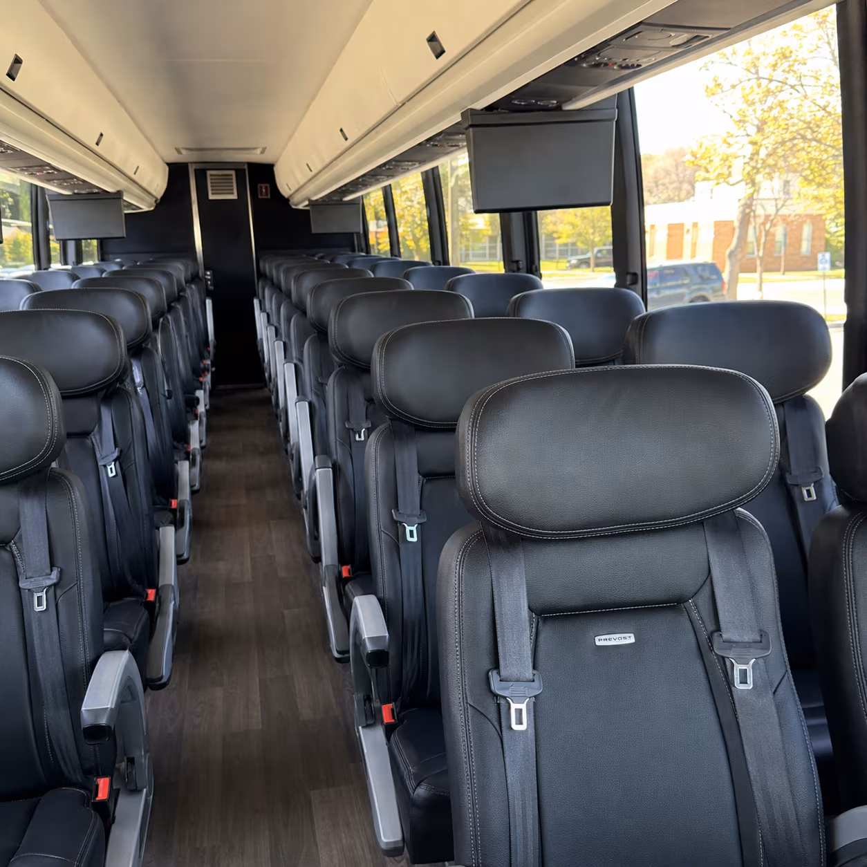 rochester hills 45 passenger charter bus inside