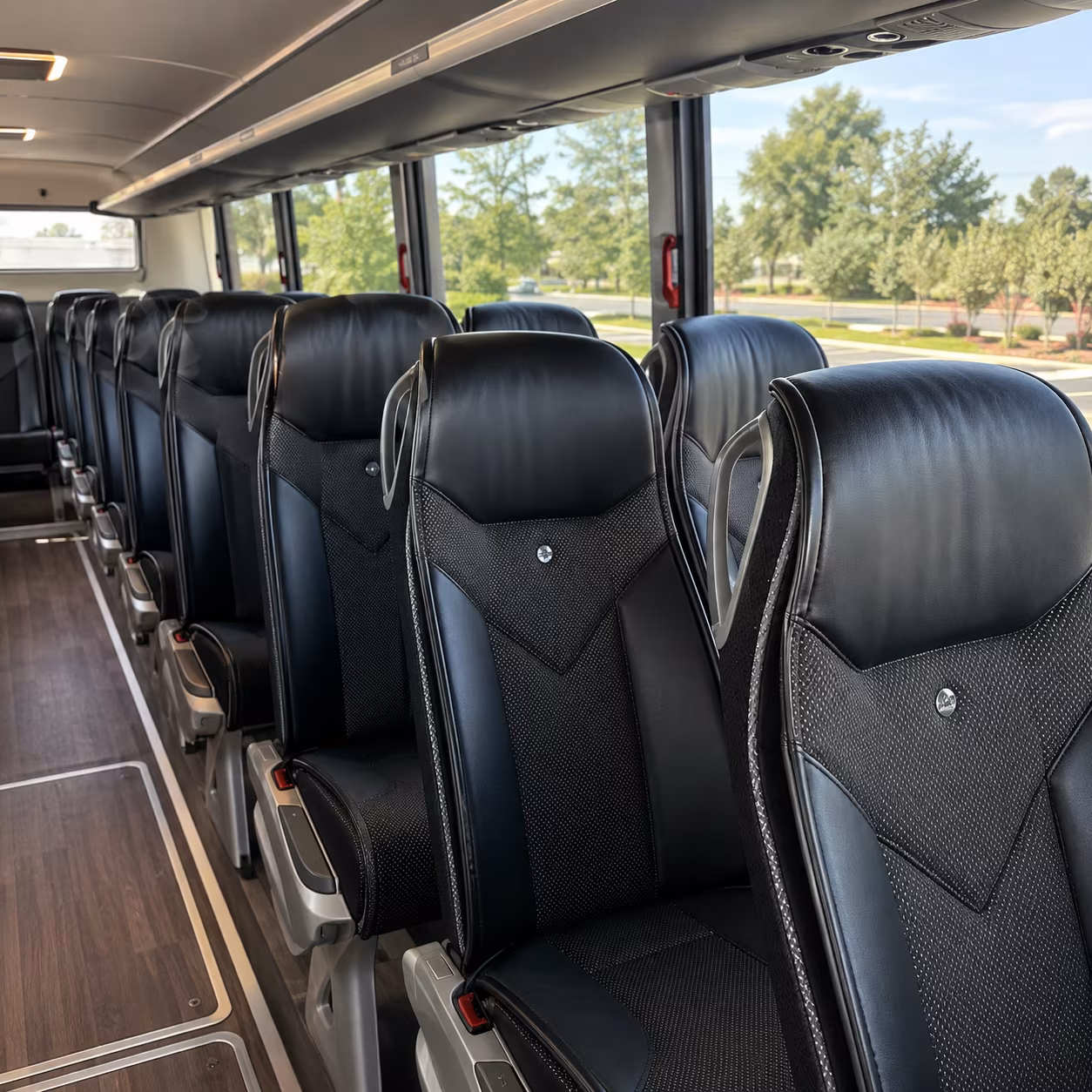 rochester hills 45 passenger charter bus interior
