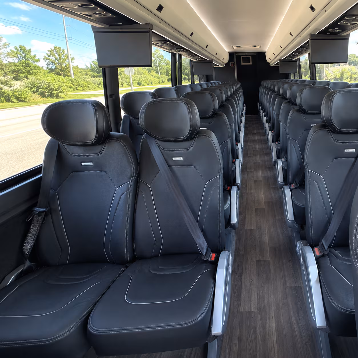 rochester hills 47 passenger charter bus inside