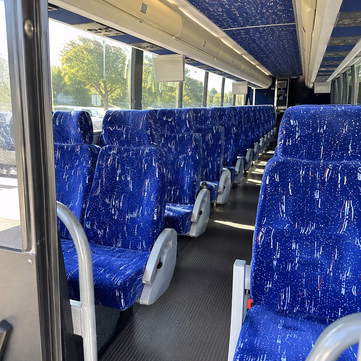 rochester hills 50 passenger charter bus inside