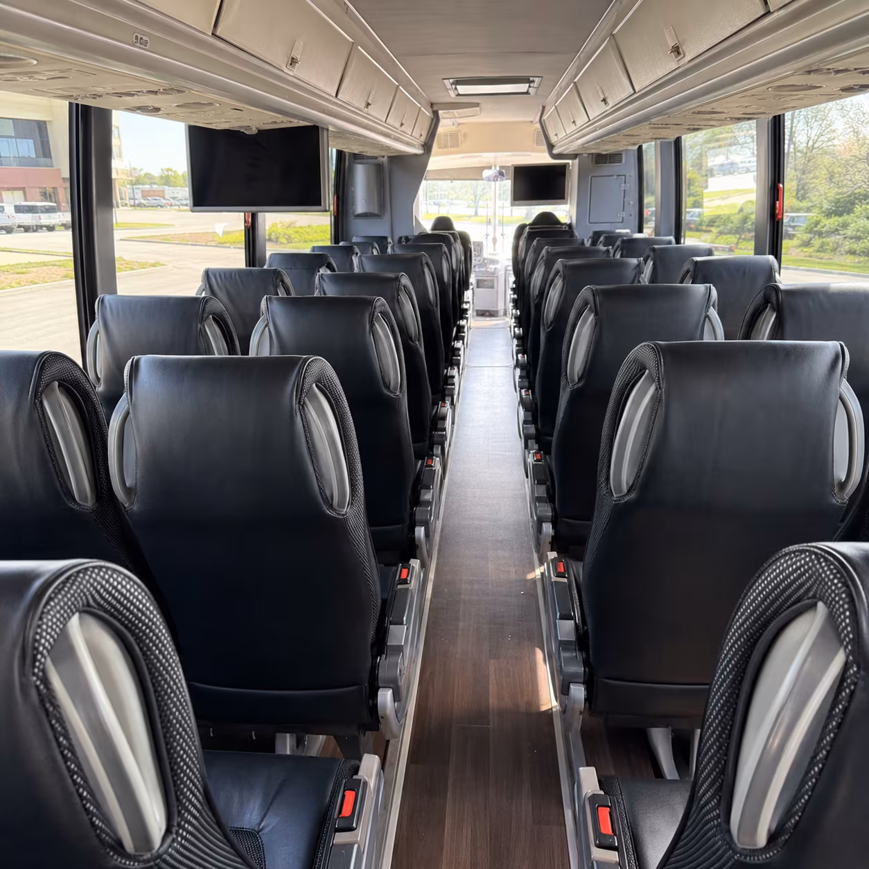 rochester hills 56 passenger charter bus inside
