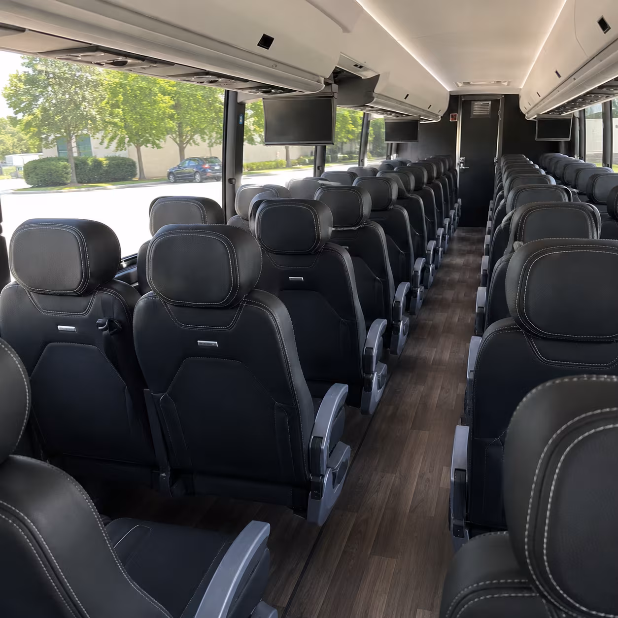 rochester hills 56 passenger charter bus interior