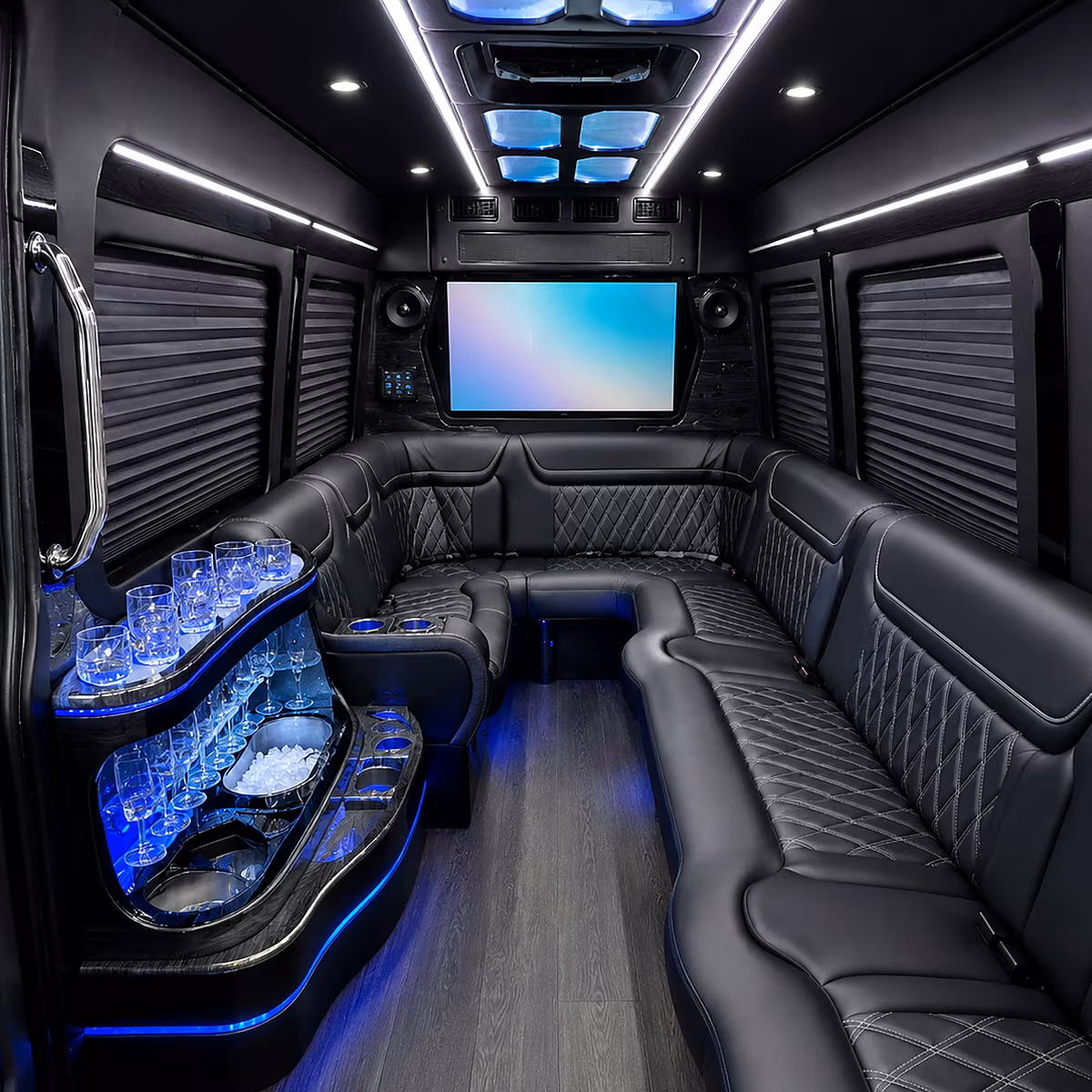 rochester hills party bus interior